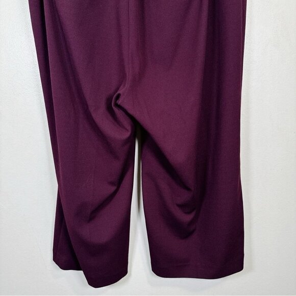 Torrid Womens Size 16 Pants Purple Wide  Leg Cropped Crepe Pockets Trousers - Picture 13 of 14